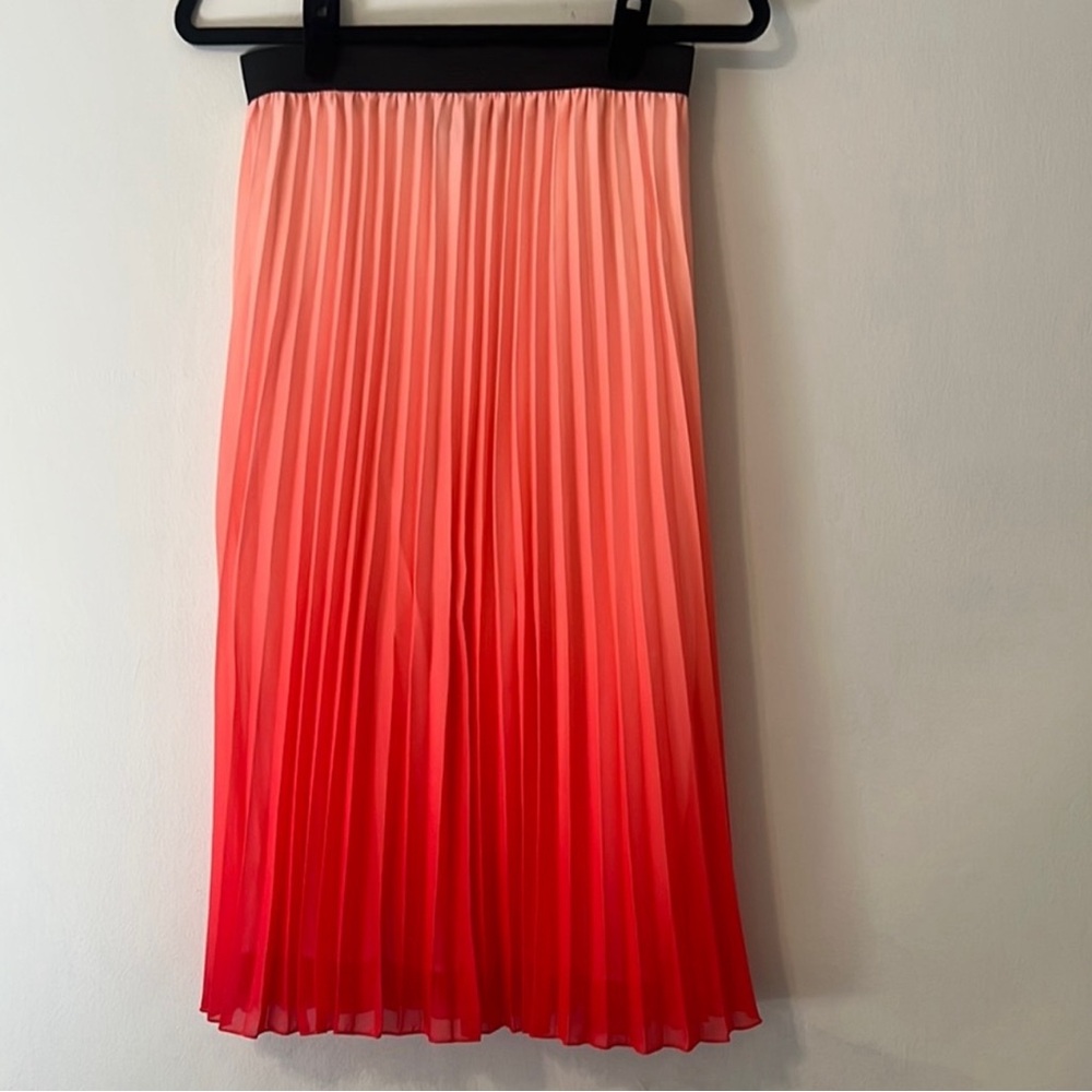 Rachel Zoe Pink to Red Ombre Midi Skirt